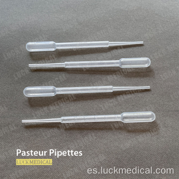 Uso de laboratorio de pipetas pasteur desechable